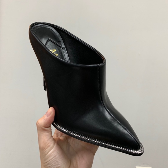 Black Rhinestone Trim mule heel - Picture 5 of 7